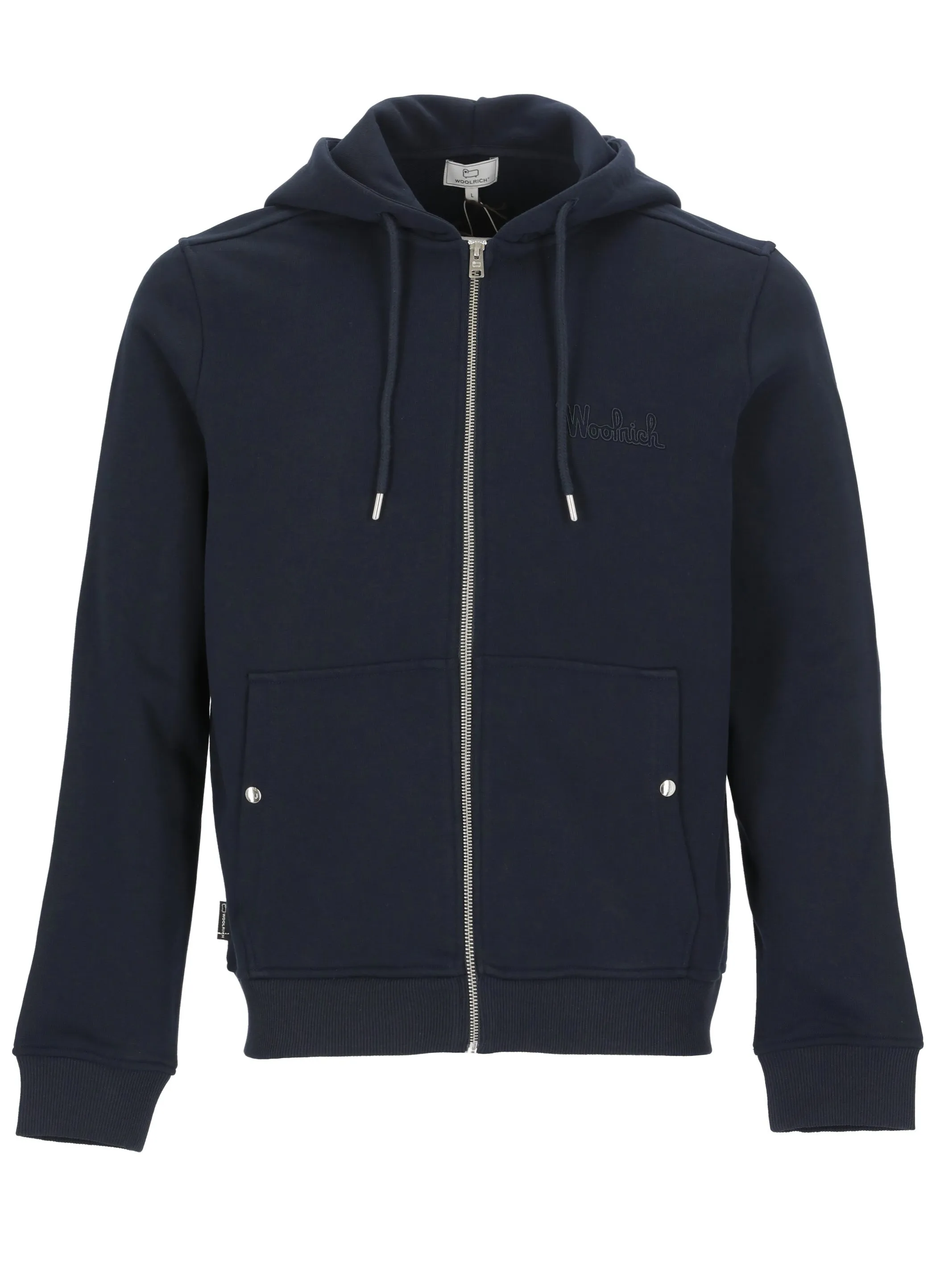 Woolrich Logo Embroidered Zip-Up Hoodie