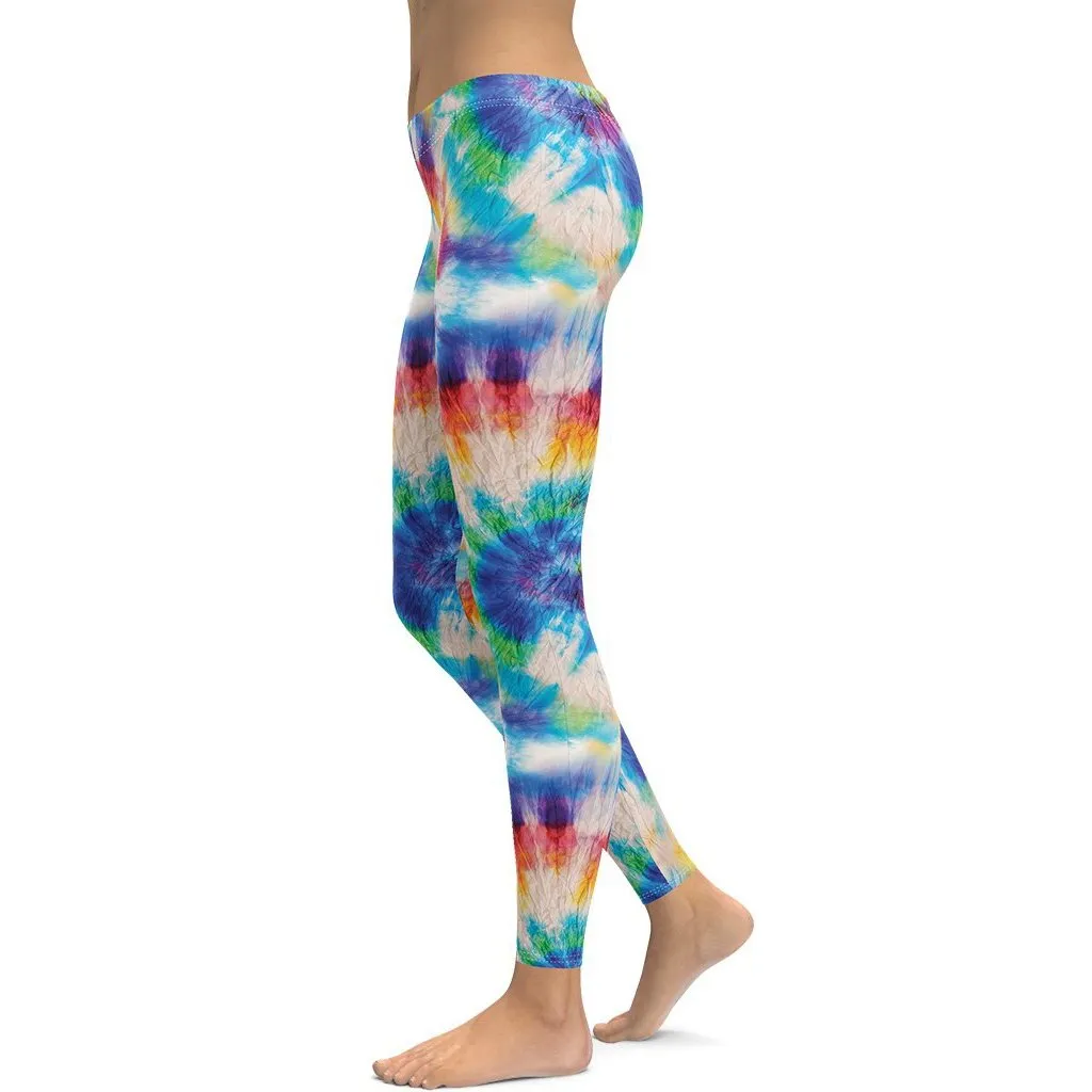 Wrinkled Effect Tie Dye Leggings