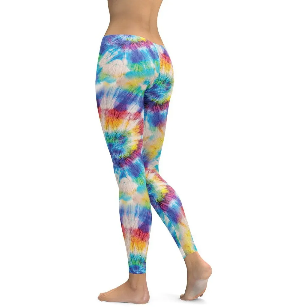 Wrinkled Effect Tie Dye Leggings