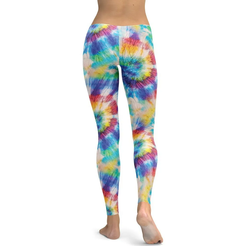 Wrinkled Effect Tie Dye Leggings