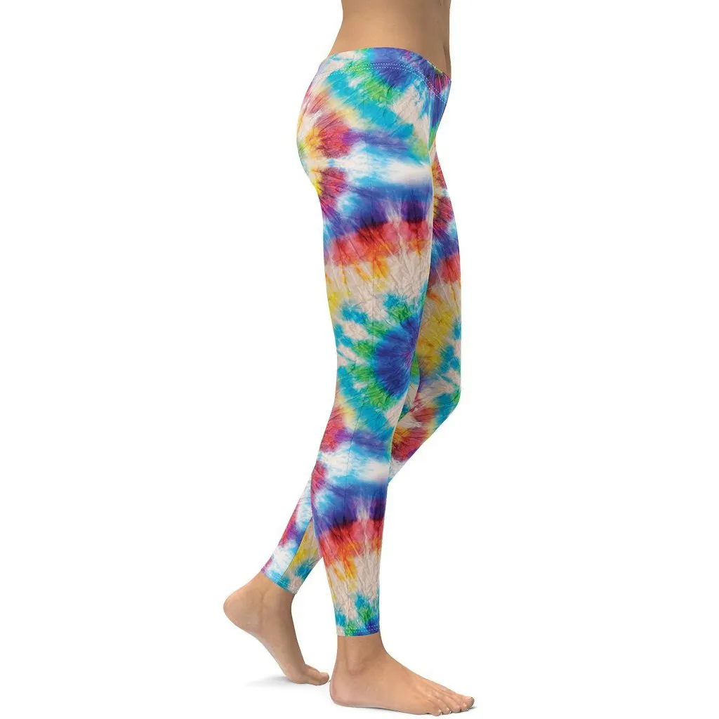 Wrinkled Effect Tie Dye Leggings