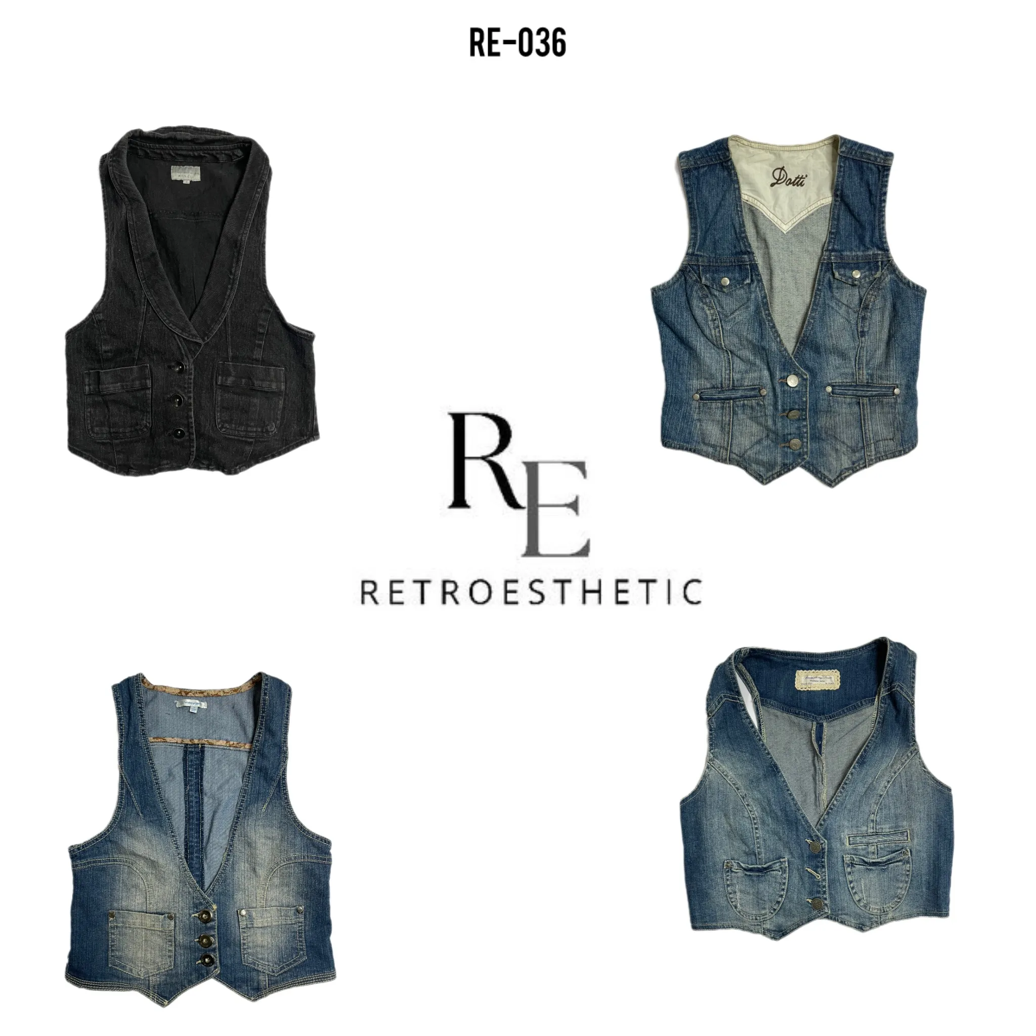 Y2K Unique Denim Waistcoat (RE-36)