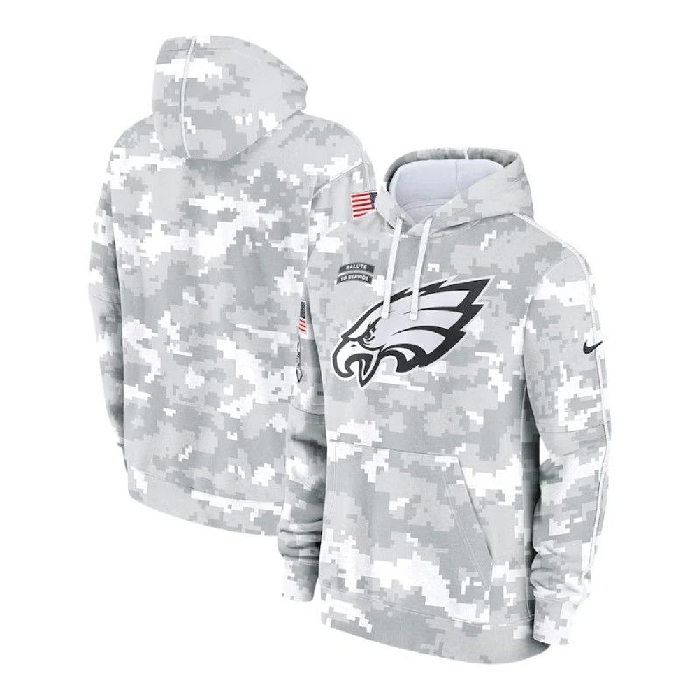 Youth Philadelphia Eagles 2024 Salute to Service Arctic Camo Nike Pullover Hoodie