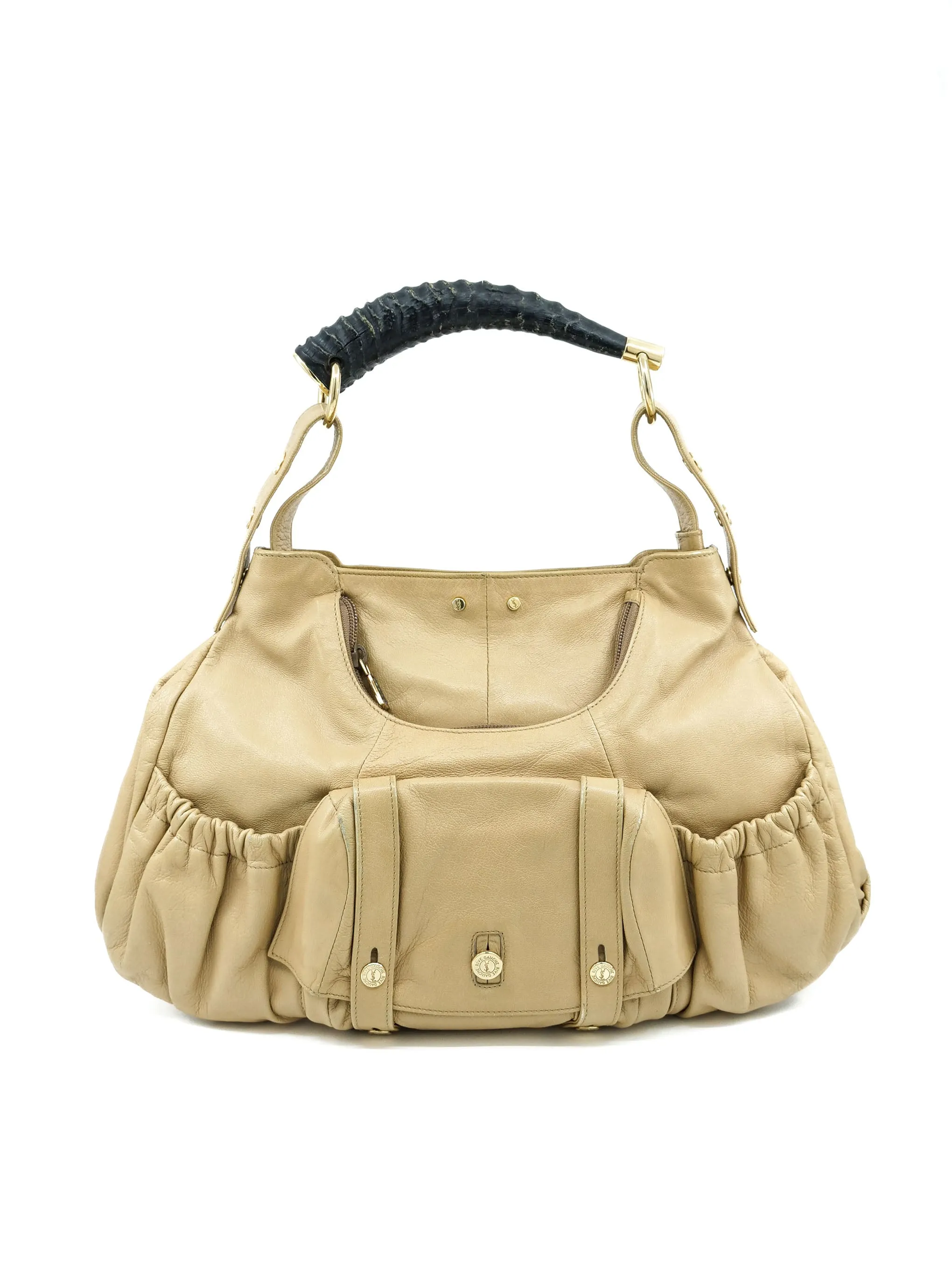 Yves Saint Laurent Beige Leather Mombasa Bag